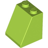 Lego kostka (kostička) 2x2x2 sklon (šikmá) 65°, limetková (4212627, 6251847)